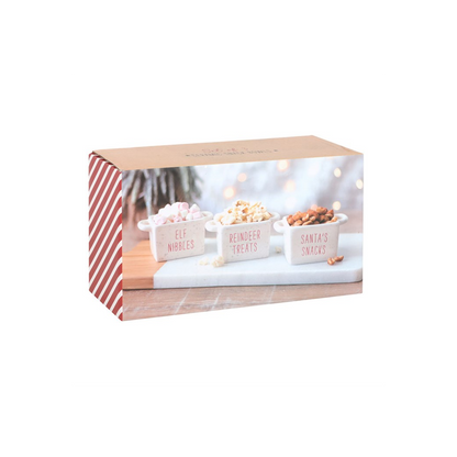 Set of 3 Ceramic Christmas Snack Bowls